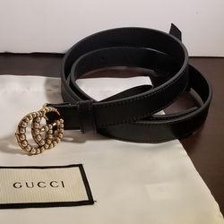 Gucci Skinny 0.8" Pearl GG Belt