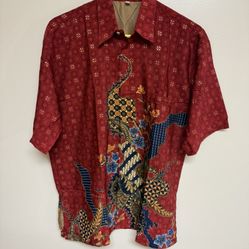 CA. BATIK IRFAN SHIRT. SOLO INDONESIA. HIDDEN BUTTONS SO COULD BE MEN’s Or WOMEN’s XXL