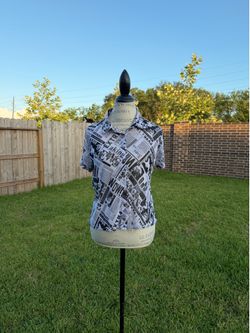 No Boundaries Newspaper Sheer Top