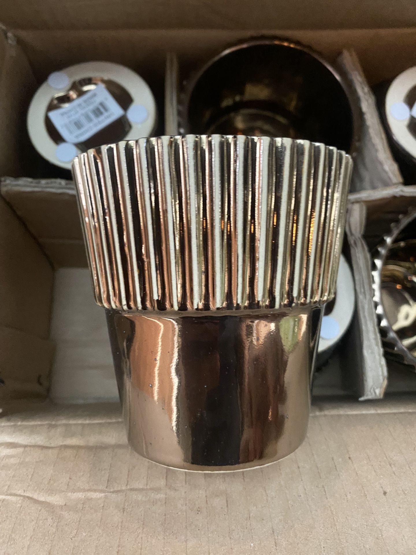 4.5 In Copper Ceramic Pot Set Of 6 / Or 1