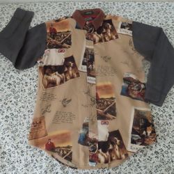 Vintage Polo Ralph Lauren Sportsman Lake Mohawk Full print Shirt Button up