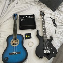 2 For 1 Electric and Acoustic STARTER Guitars