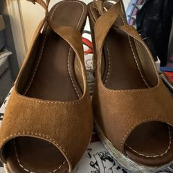 Wedge Faux Suede Sandals 