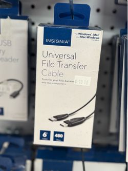 Insignia Universal File Transfer Cable – 6ft USB Data Transfer Cable for PC & Mac | $5