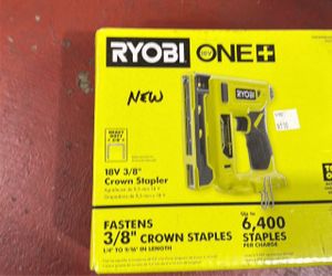 3/8in. Ryobi 18 volt cordless crown stapler