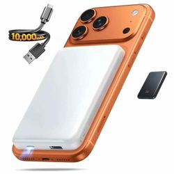 Portable Charger for Magsafe Power Bank - 10000mAh Magnetic Phone Charger USB C 20W PD Fast Charging Slim Wireless Battery Pack for iPhone 17/16/15/14