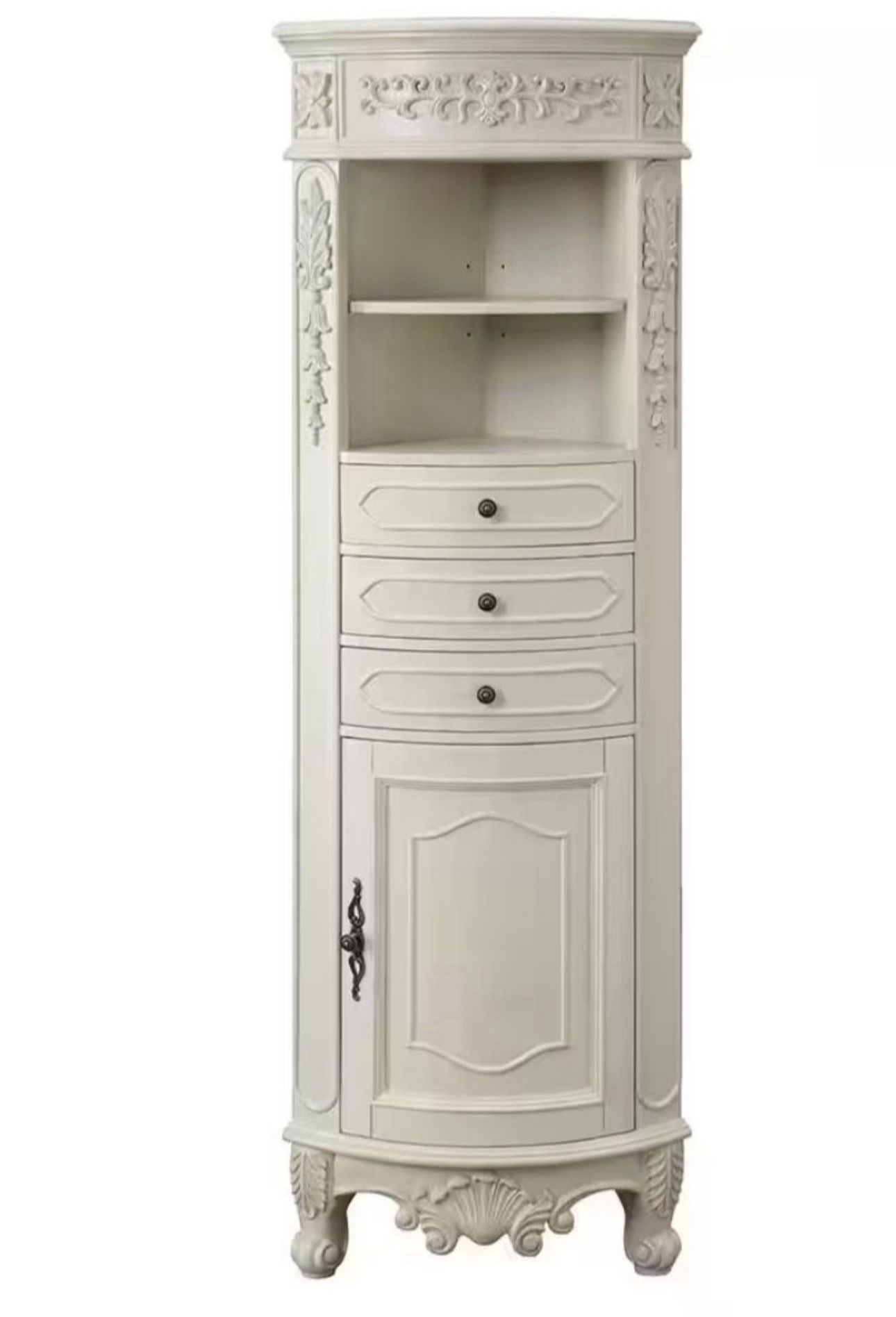 Winslow 22 in. W x 14 in. D x 68 in. H White Freestanding Linen Cabinet