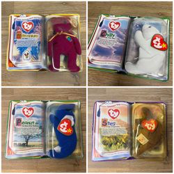 TY Beanie Babies Millennium, Chilly, Peanut & Steg Set - Multicolor