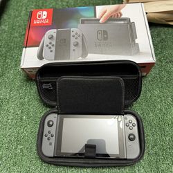 Nintendo Switch With Box And Zelda And Case And Joy Con Comfort Grip USED But Works Perfectly 