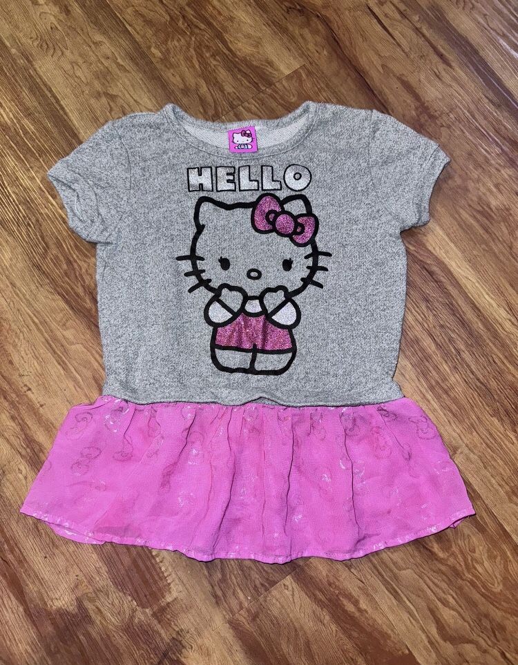 Girls size Medium 8 Sanrio Hello Kitty Short Sleeve tutu t-shirt Top graphic Pri