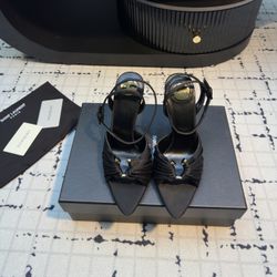 Yves Saint Laurent new silk high-heeled sandals