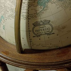 Authentic Vintage Crams Imperial World Globe On 30" 4 Leg Powell Stand