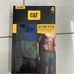 NWT CAT Men’s Stretch Boxer Briefs 4 Pairs Size XL