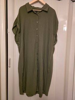 Torrid Olive Green Button-Up Shirt