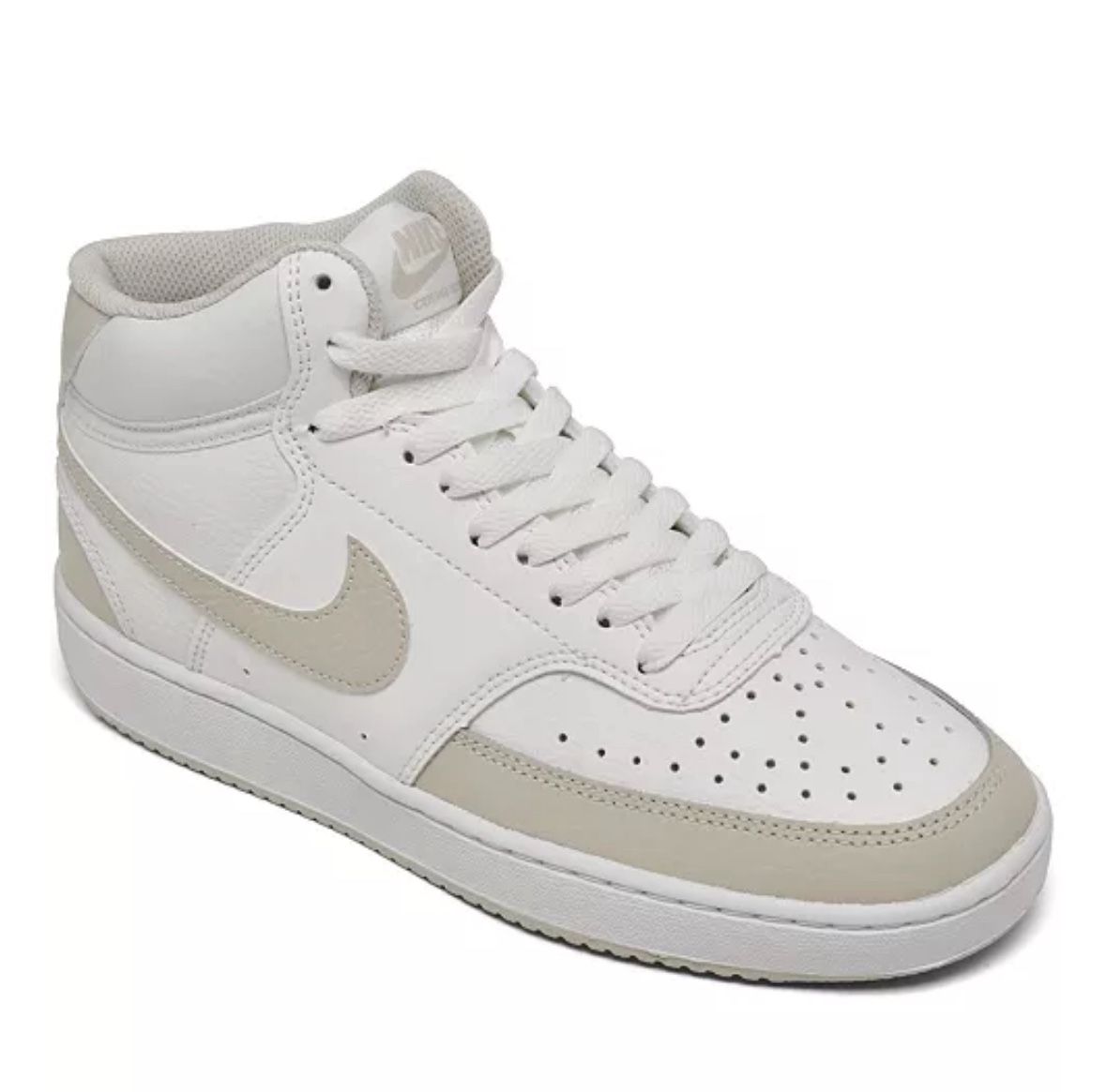 Women's Court Vision Mid Casual Sneakers From Finish Line White and Grey Size 9