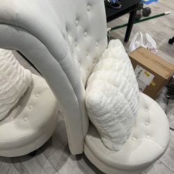 High Back Thrown Velvet Chairs 