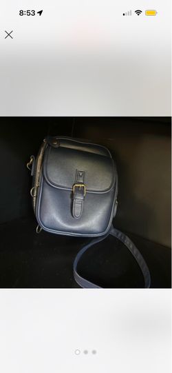 Navy Blue Leather Crossbody Bag