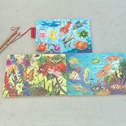 Melissa & Doug - Magnetic Wooden Fishing Game and Puzzle