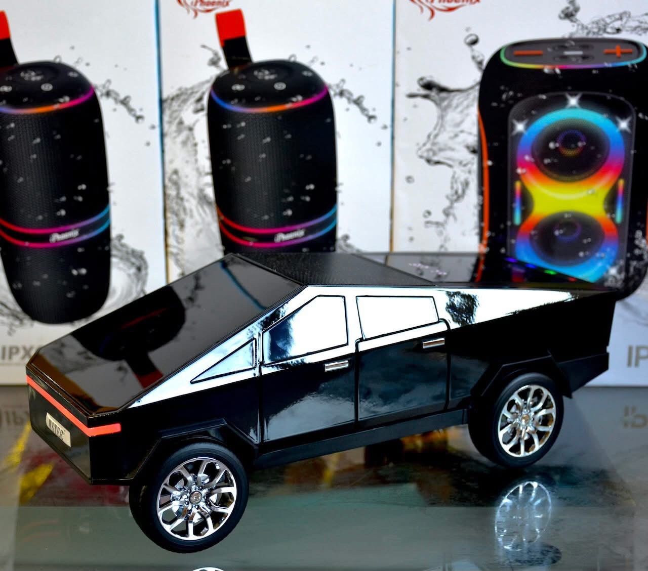Tesla Cybertruck Shape Bluetooth Portable Speaker LED Screen