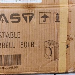 Adjustable Dumbbell 50LB - 9 in 1 Quick-Lock Dumbbells Set - Single or Pair - Square Design - Multi-Weight Free Weights for Home Gym Strength Training