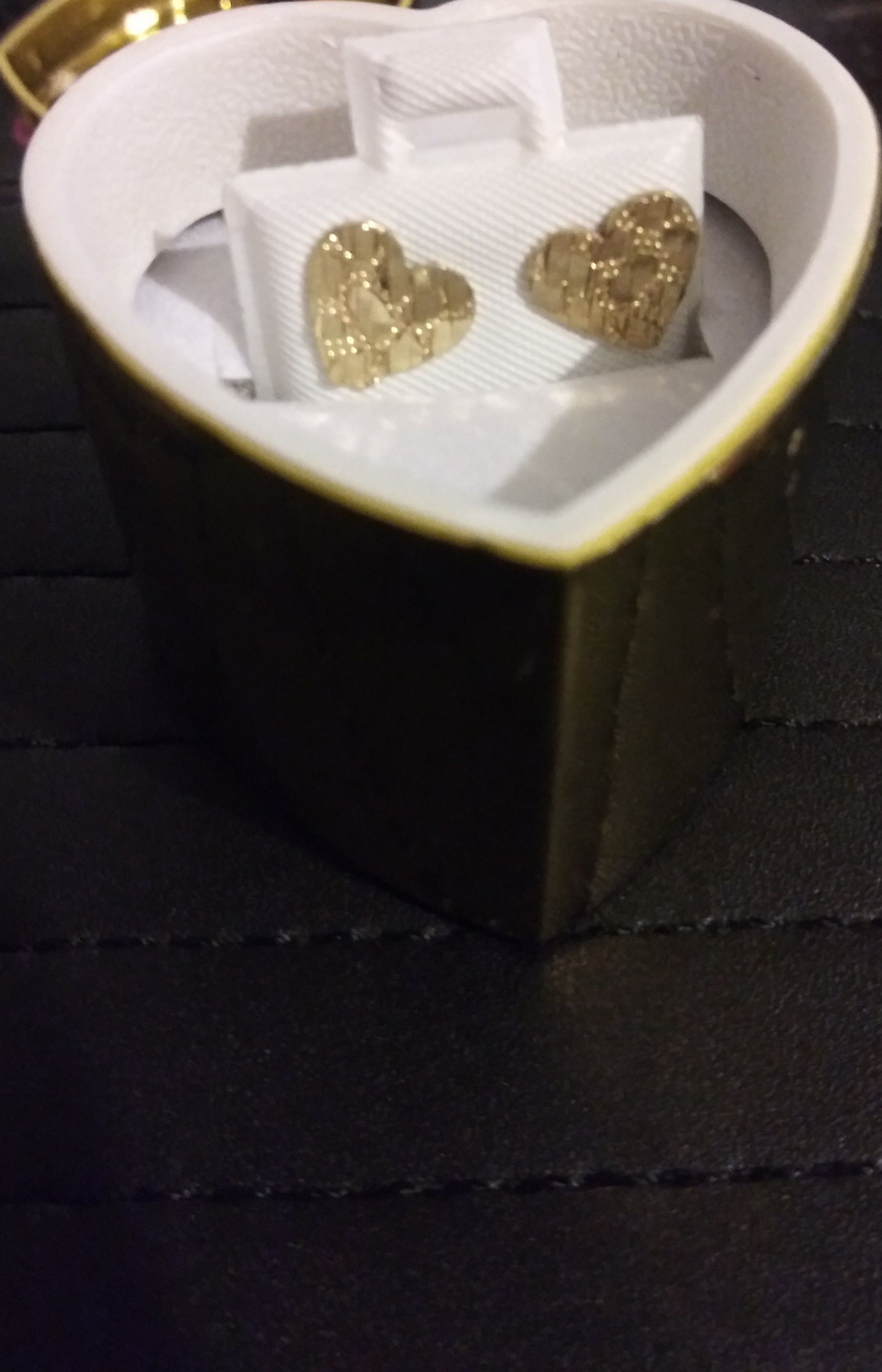 10k gold heart nugget earrings