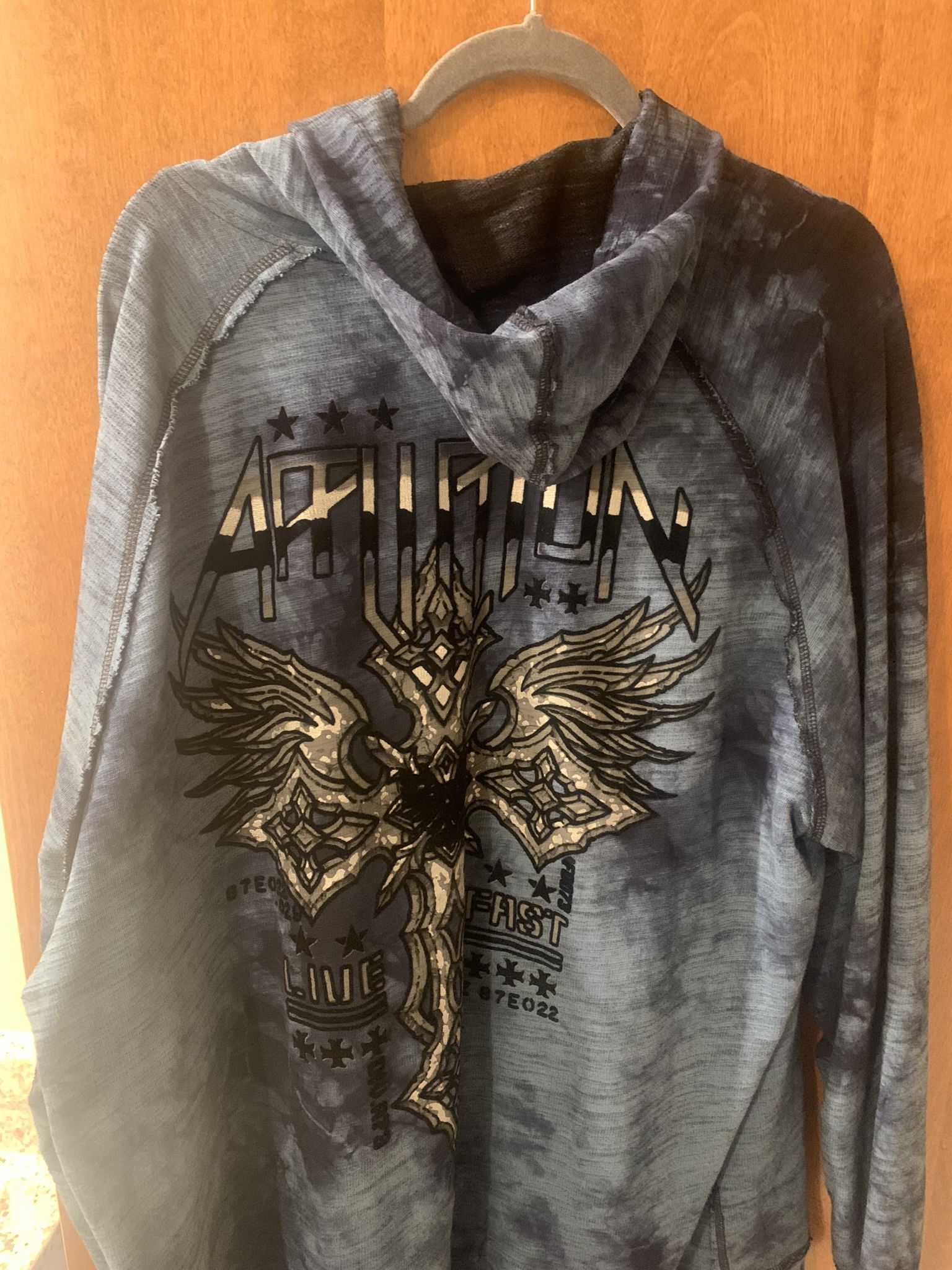 AFFLICTION JEANS REVERSIBLE HOODIE