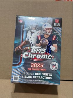 2025 Topps Chrome NFL Football Blaster Value Box In Hand Factory Sealed New