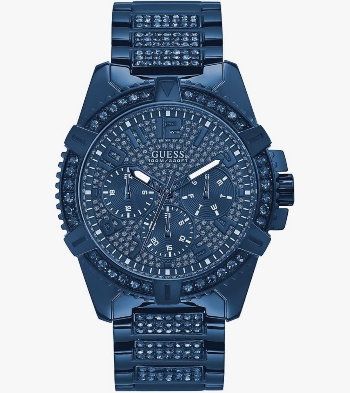 GUESS Men’s Frontier Blue Crystal Chronograph Watch (Like New)