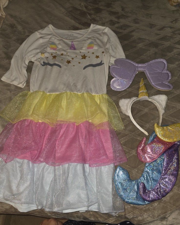 Unicorn Dress with Accessories For 10-12 Y