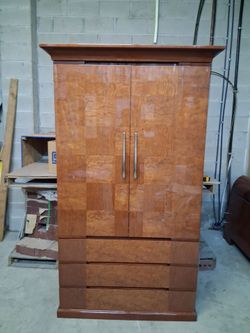 Wood Armoire with Drawers