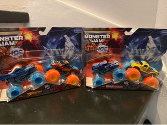 Monster Jam 4 truck Fire and Ice set