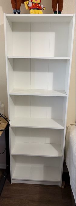 Ikea Gersby White 5-Shelf Bookcase