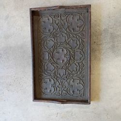 Vintage Wooden Carved Serving Platter