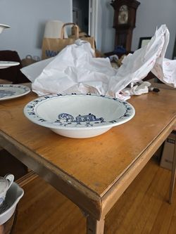 One Vintage Poppytrail Provincial Blue Homestead 10" Serving Bowls Hand Painted
