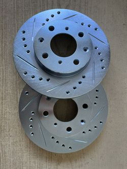 Honda Civic 90-00 DX LX HX Front Drill Slot Rotors Ceramic Pads