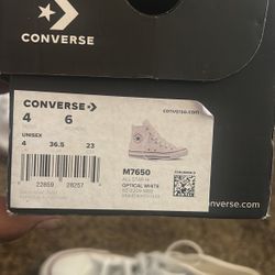 All Star Converse White Size 4 In Boy