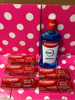 COLGATE OPTIC WHITE AND MOUTHWASH BUNDLE.