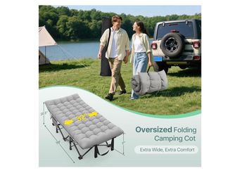 Oversized Folding Camping Cot with Mattress