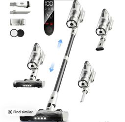 Brand new Cordless Lightweight Vacuum Cleaner, 50Kpa 600W, 60Mins Runtime, 2.5H Fast Charging, Self-Standing, LED Light, Touchscreen, Portable Stick V