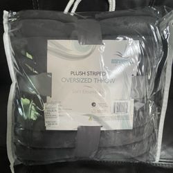 Plush Stripped Oversized Throw 