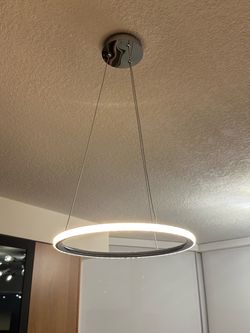 Modern LED Ring Pendant Light – Chrome
