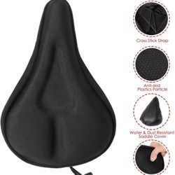 Bike Seat Cover, Non-Slip Cushion with Under Cross Over Straps, Compatible with Peloton Spin  Mountain Road Bikes