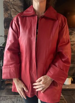 Leather Jacket . Ladues Large