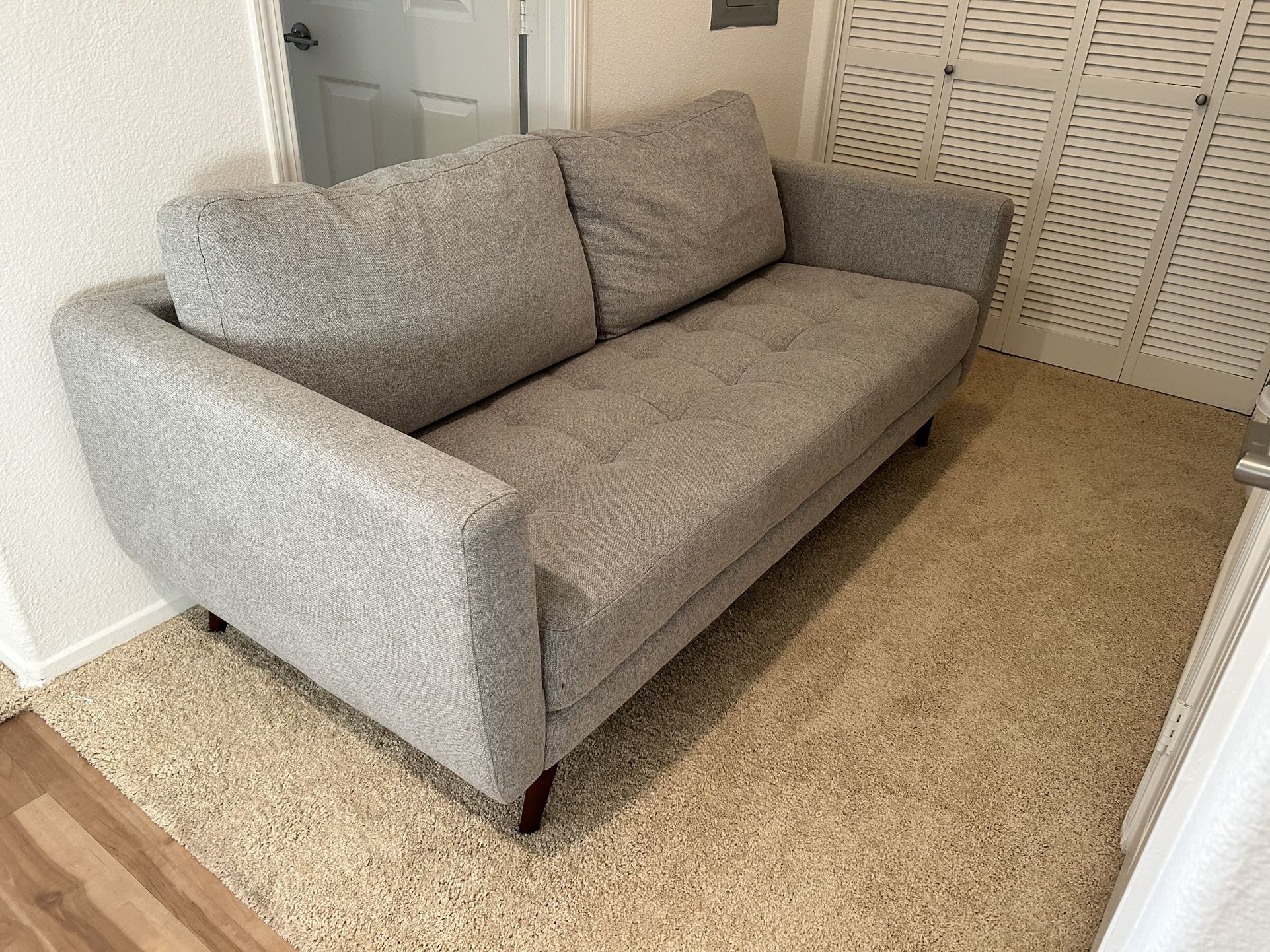 Mid Century Gray Sofa Couch