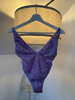 Purple Sequin One-Piece Bodysuit