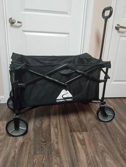 Heavy Duty Foldable 4 Wheels Cart 33"LX18"WX24"H, Ozark Trail Multi-Purpose Wagon Cart,