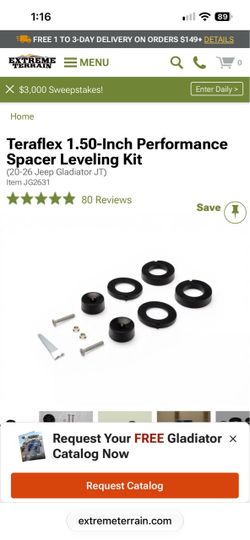 Jeep gladiator teraflex leveling kit