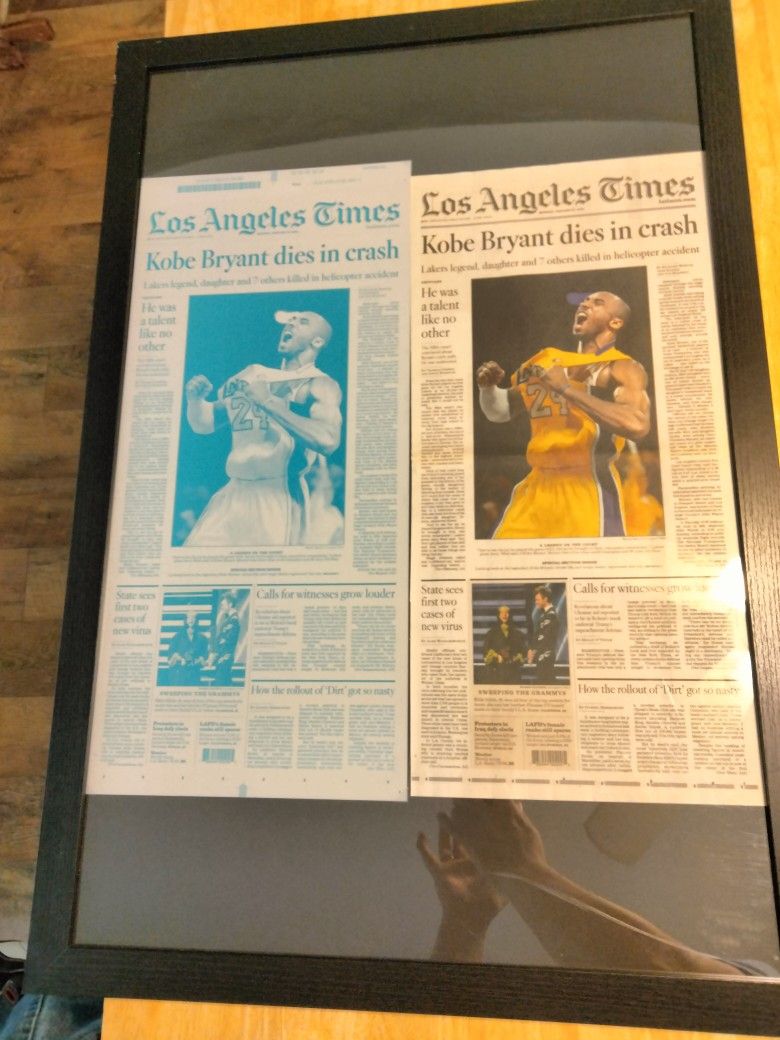 Kobe Bryant - Los Angeles Times, Plates With Print.