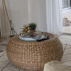 Round Wicker Coffee Table 