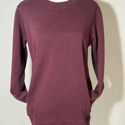 Duluth Trading Women’s MEDIUM Ribbed Crewneck Sweatshirt With Pockets!
